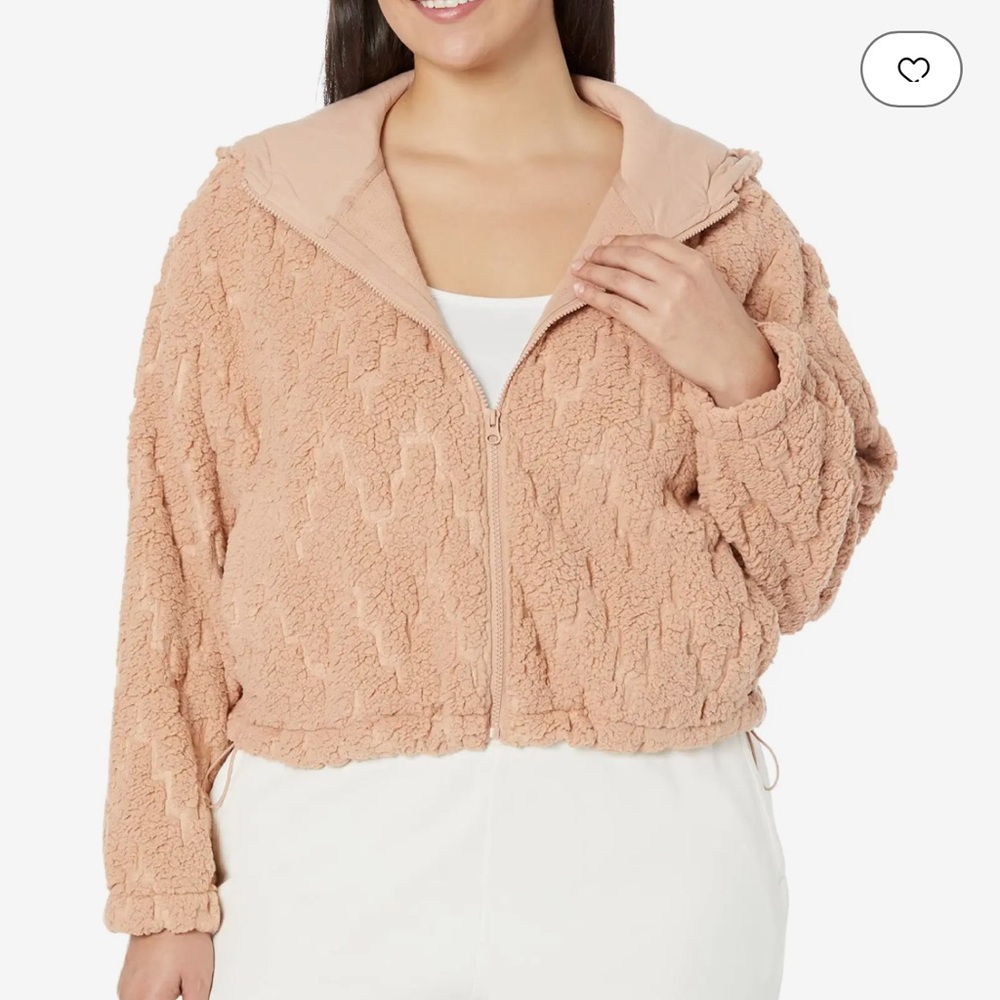 BILLABONG Marlowe Hoodie Zip Sherpa Teddy Jacket S Small $80 Nude Mood EUC